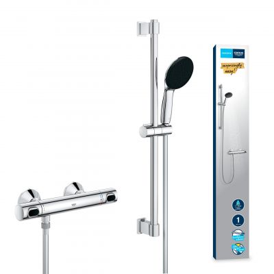 Bateria prysznicowa ścienna termostatyczna starlight chrome 34800001 Grohe Precision Flow