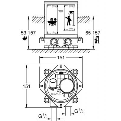Element montażowy podłogowy 45984001 Grohe