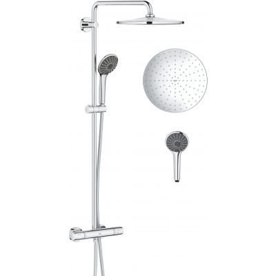 Zestaw prysznicowy ścienny termostatyczny z deszczownicą starlight chrome 26400001 Grohe Vitalio Joy