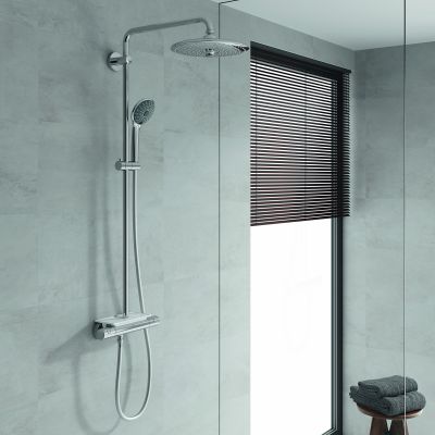 Zestaw prysznicowy ścienny termostatyczny z deszczownicą starlight chrome 26403001 Grohe Vitalio Joy