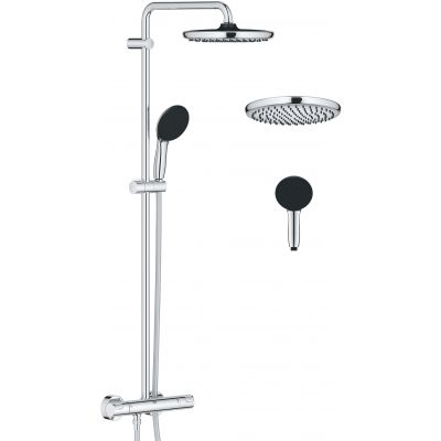 Zestaw prysznicowy ścienny termostatyczny z deszczownicą starlight chrome 26677001 Grohe Vitalio Start System