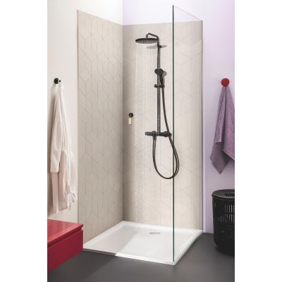 Zestaw prysznicowy ścienny termostatyczny z deszczownicą czarny 266772430 Grohe Vitalio Start Shower System
