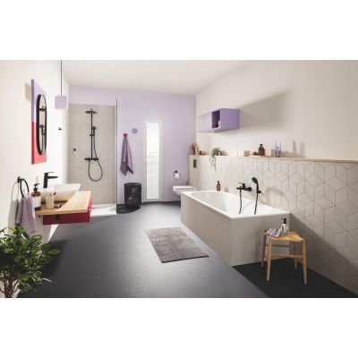 Zestaw prysznicowy ścienny termostatyczny z deszczownicą czarny 266772430 Grohe Vitalio Start Shower System