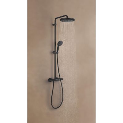 Zestaw prysznicowy ścienny termostatyczny z deszczownicą czarny 266772431 Grohe Vitalio Start System