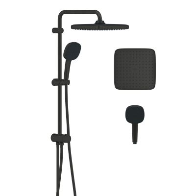 Zestaw prysznicowy ścienny z deszczownicą czarny 266982431 Grohe Vitalio Comfort