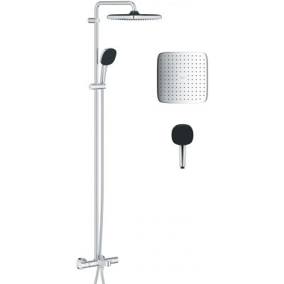 Zestaw wannowo-prysznicowy ścienny termostatyczny z deszczownicą starlight chrome 26984001 Grohe Vitalio Comfort