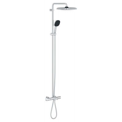 Zestaw wannowo-prysznicowy ścienny termostatyczny z deszczownicą starlight chrome 26984001 Grohe Vitalio Comfort