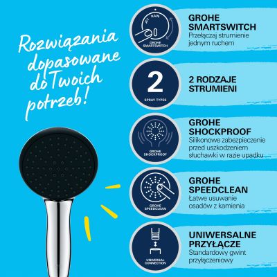 Zestaw prysznicowy ścienny starlight chrome 2794810E Grohe Vitalio Start