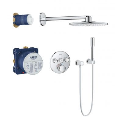 Zestaw prysznicowy podtynkowy termostatyczny z deszczownicą starlight chrome 34705000 Grohe Grohtherm SmartControl