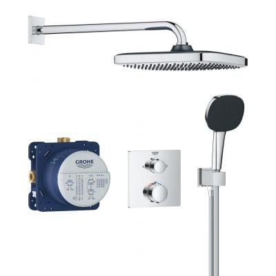 Zestaw prysznicowy podtynkowy termostatyczny z deszczownicą starlight chrome 34882000 Grohe Vitalio Comfort