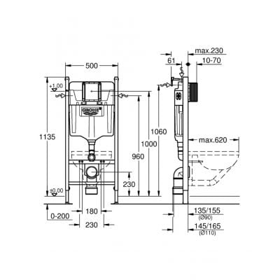 Stelaż podtynkowy do miski wc wiszącej 38971000 Grohe Solido