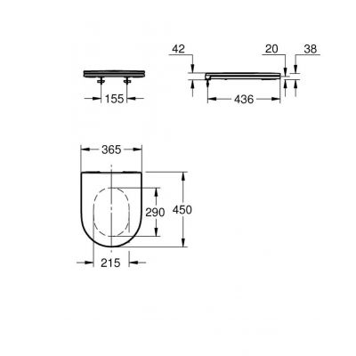 Deska sedesowa wolnoopadająca biała 102500SH00 Grohe Euro Ceramic