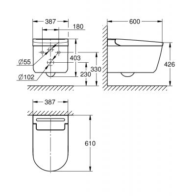Toaleta myjąca wisząca bez kołnierza biała 36507SH0 Grohe Sensia