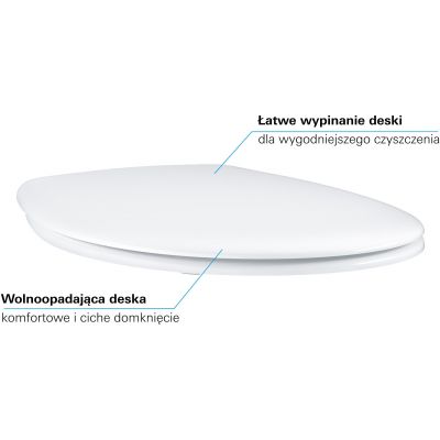 Deska sedesowa wolnoopadająca 39493000 Grohe Bau Ceramic