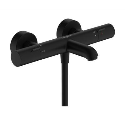 Bateria wannowo-prysznicowa ścienna termostatyczna czarna 13325670 Hansgrohe Ecostat Fine