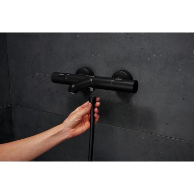 Bateria wannowo-prysznicowa ścienna termostatyczna czarna 13325670 Hansgrohe Ecostat Fine