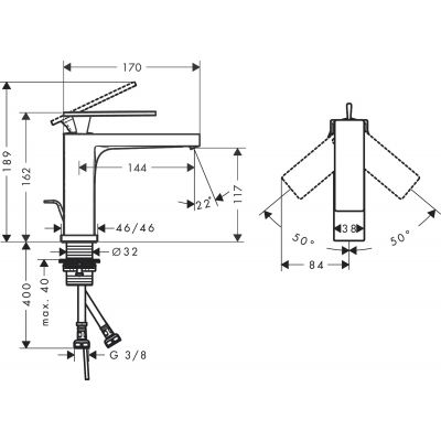 Hansgrohe Tecturis E 73010700 bateria umywalkowa stojąca biała