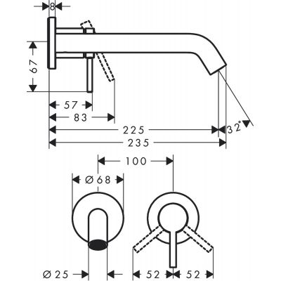 Bateria umywalkowa podtynkowa chrom 73351000 Hansgrohe Tecturis S