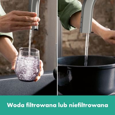 Hansgrohe Aqittura M91 76836800 bateria kuchenna z filtrem stojąca stal