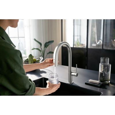Hansgrohe Aqittura M91 76836800 bateria kuchenna z filtrem stojąca stal
