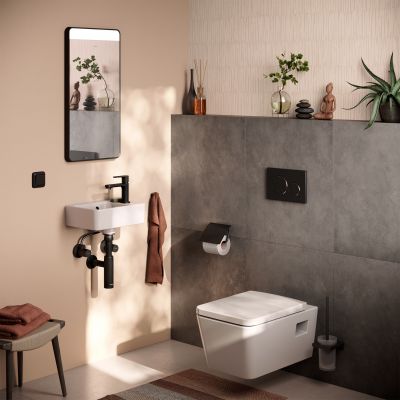 Lustro 36x70 cm prostokątne z oświetleniem czarny 54955670 Hansgrohe Xarita Lite Q