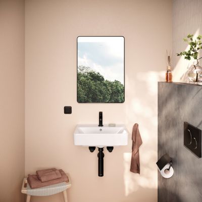 Lustro 50x70 cm prostokątne z oświetleniem czarny 54956670 Hansgrohe Xarita Lite Q