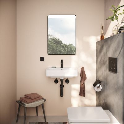 Lustro 50x70 cm prostokątne z oświetleniem czarny 54956670 Hansgrohe Xarita Lite Q