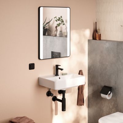 Lustro 50x70 cm prostokątne z oświetleniem czarny 54961670 Hansgrohe Xarita Lite Q
