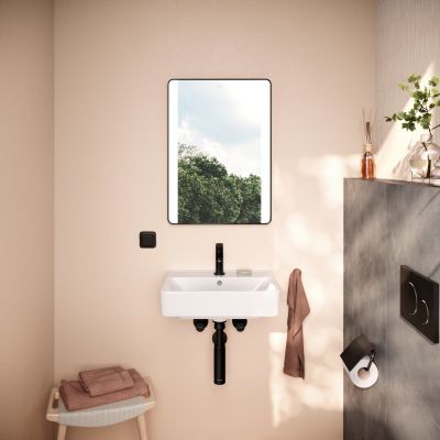 Lustro 50x70 cm prostokątne z oświetleniem czarny 54961670 Hansgrohe Xarita Lite Q