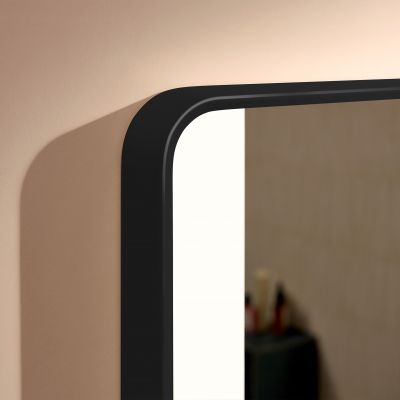 Lustro 50x70 cm prostokątne z oświetleniem czarny 54961670 Hansgrohe Xarita Lite Q