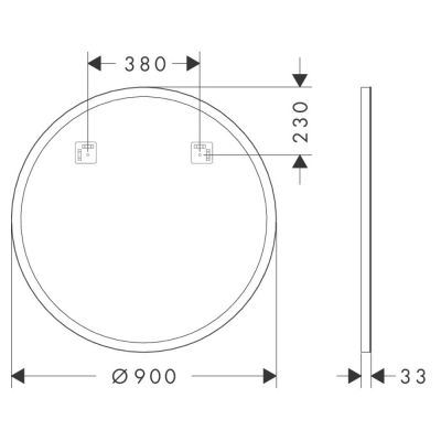 Lustro 90x90 cm okrągłe z oświetleniem biały 54967700 Hansgrohe Xarita Lite S