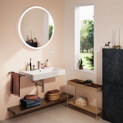 Lustro 90x90 cm okrągłe z oświetleniem biały 54967700 Hansgrohe Xarita Lite S
