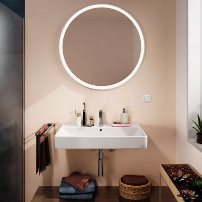 Lustro 90x90 cm okrągłe z oświetleniem biały 54967700 Hansgrohe Xarita Lite S