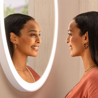 Lustro 90x90 cm okrągłe z oświetleniem biały 54967700 Hansgrohe Xarita Lite S