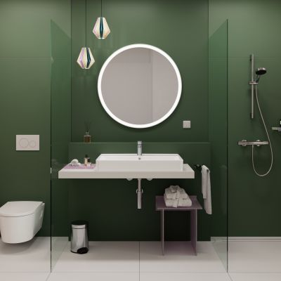 Lustro 90x90 cm okrągłe z oświetleniem biały 54967700 Hansgrohe Xarita Lite S