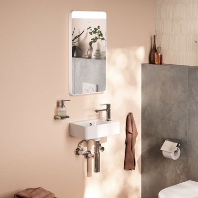 Lustro 36x70 cm prostokątne z oświetleniem biały 54968700 Hansgrohe Xarita Lite Q