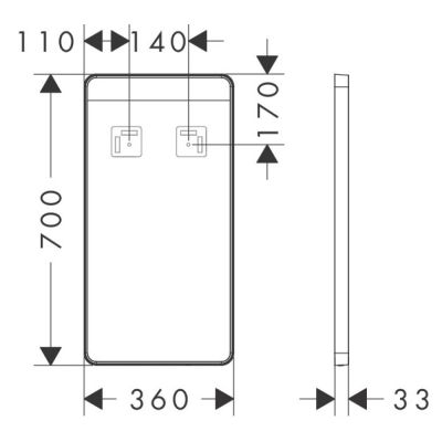 Lustro 36x70 cm prostokątne z oświetleniem biały 54968700 Hansgrohe Xarita Lite Q