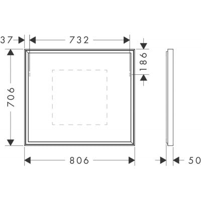 Lustro 80.6x70.6 cm prostokątne z oświetleniem biały 54996700 Hansgrohe Xarita E