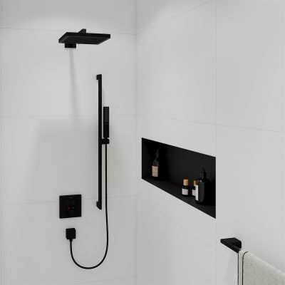 Deszczownica 26x26 cm kwadratowa czarna 24333670 Hansgrohe Pulsify E