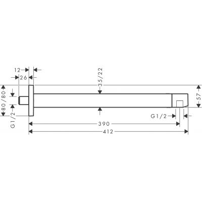 Ramię ścienne 24337340 Hansgrohe
