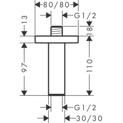 Hansgrohe 24338700 ramię sufitowe biały