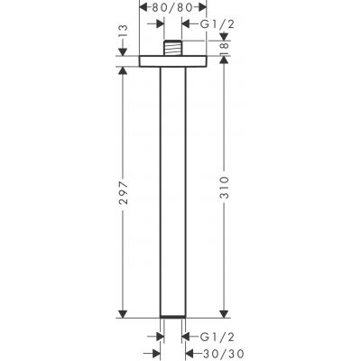 Hansgrohe 24339670 ramię sufitowe czarny