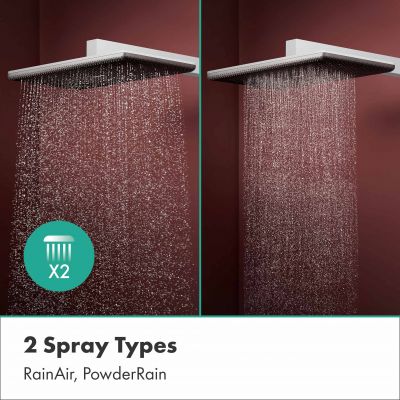 Deszczownica z ramieniem 34.3x21.4 cm prostokątna biała 24550700 Hansgrohe Raindance Alive Q