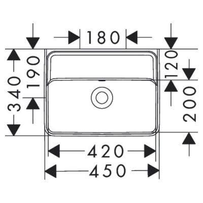 Umywalka 45x34 cm prostokątna ścienna biała 60229450 Hansgrohe Xanuia Q