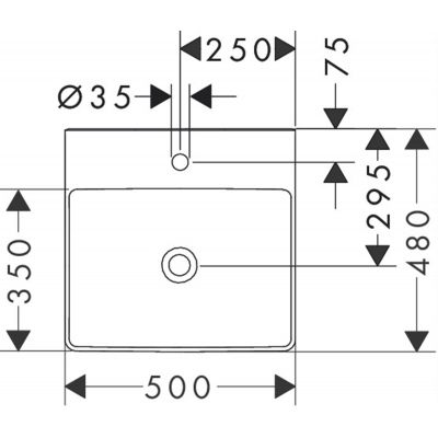 Umywalka 50x48 cm prostokątna ścienna-meblowa biała 61012450 Hansgrohe Xelu Q