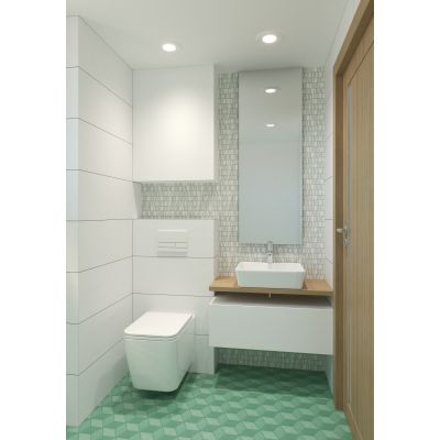 Umywalka 48x37 cm prostokątna nablatowa biała HGR20000041 Hagser Alexa