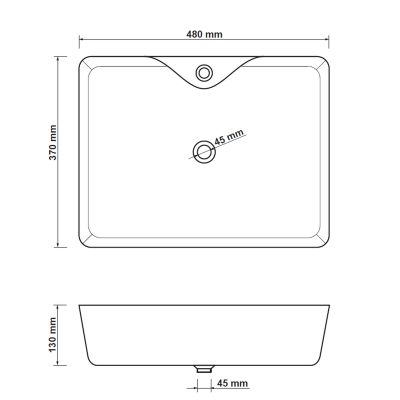 Umywalka 48x37 cm prostokątna nablatowa biała HGR20000041 Hagser Alexa