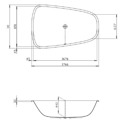 Wanna owalna 180x114 cm owalna biała 3686010 Hoesch SingleBath