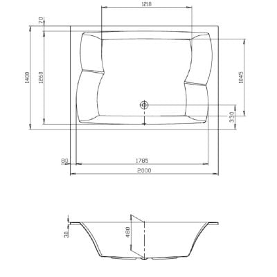 Wanna prostokątna 200x140 cm 3692010 Hoesch Largo