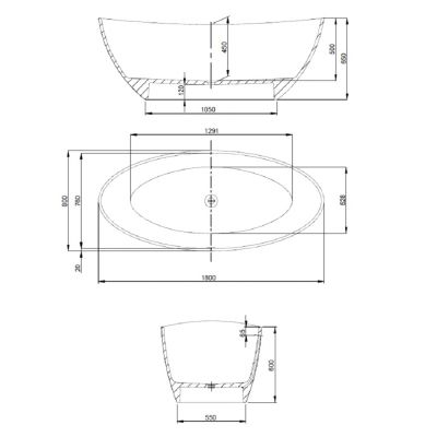 Wanna wolnostojąca 180x80 cm 4401010305 Hoesch Namur